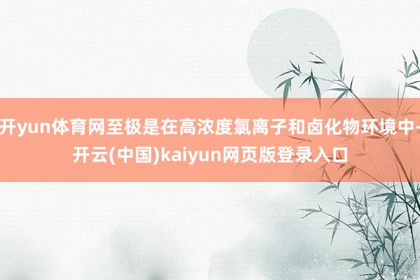 开yun体育网至极是在高浓度氯离子和卤化物环境中-开云(中国)kaiyun网页版登录入口
