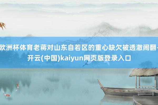 欧洲杯体育老蒋对山东自若区的重心缺欠被透澈闹翻-开云(中国)kaiyun网页版登录入口