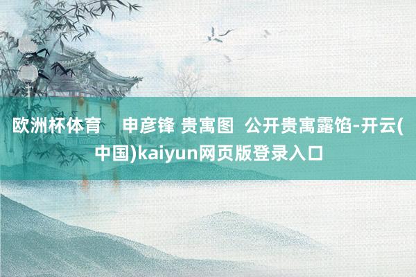 欧洲杯体育    申彦锋 贵寓图  公开贵寓露馅-开云(中国)kaiyun网页版登录入口