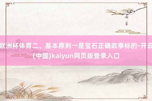 欧洲杯体育二、基本原则一是宝石正确政事标的-开云(中国)kaiyun网页版登录入口