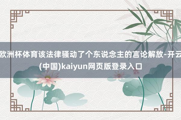 欧洲杯体育该法律骚动了个东说念主的言论解放-开云(中国)kaiyun网页版登录入口