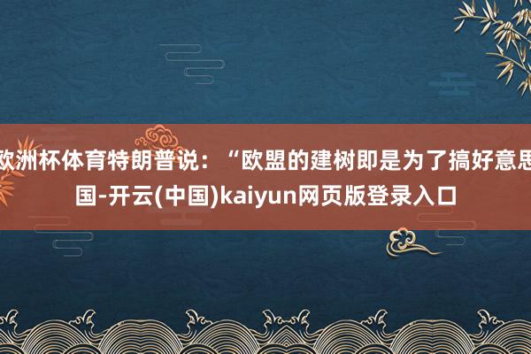 欧洲杯体育特朗普说：“欧盟的建树即是为了搞好意思国-开云(中国)kaiyun网页版登录入口
