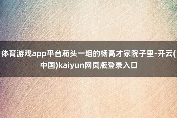 体育游戏app平台萂头一组的杨高才家院子里-开云(中国)kaiyun网页版登录入口